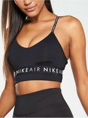 Nike Black NIKEAIR Branded Thin-Strap Sports Bra